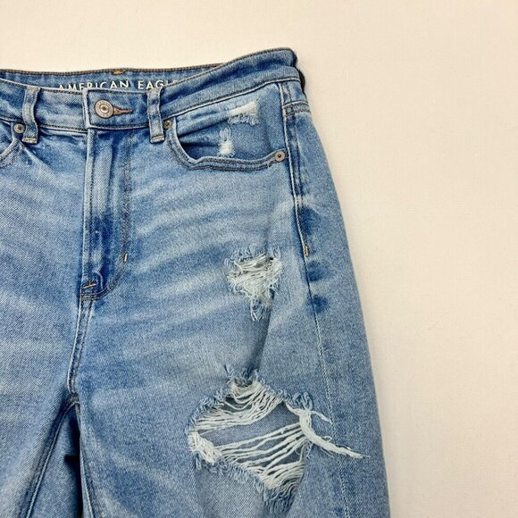 American Eagle Womens Distressed Mom Jeans Mid Rise Size 6 - Picture 3 of 10